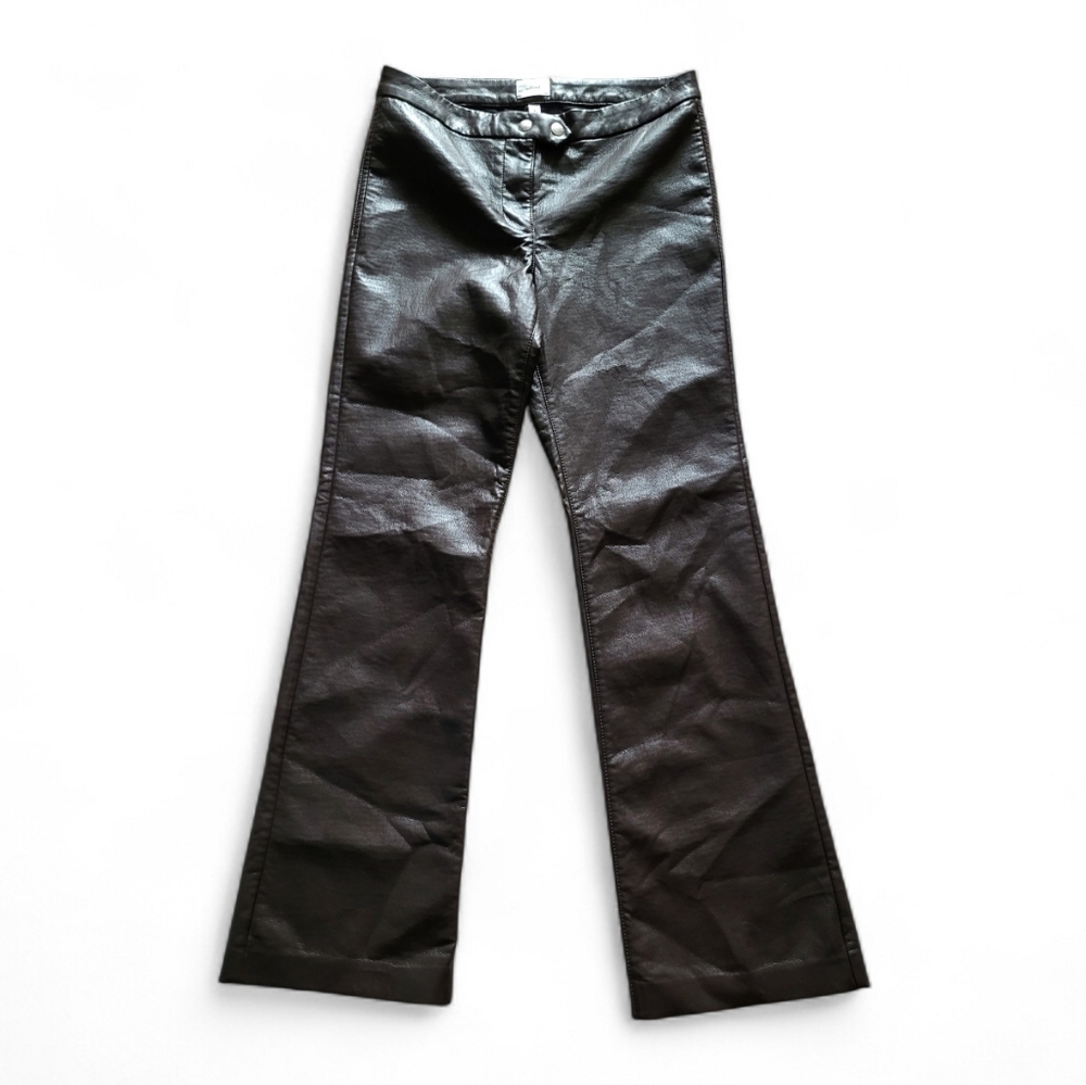 Pre-owned Aritzia Wilfred Vegan Leather Brown Pants Size 8